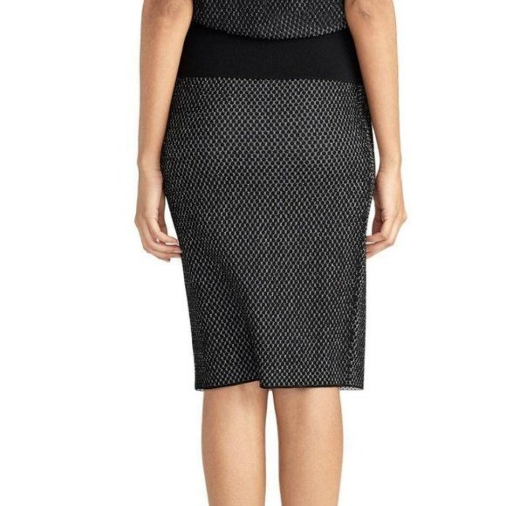 NWT Rachel Roy Womens Black Ivory Knit Pull On Pencil Skirt Size S - Picture 4 of 10